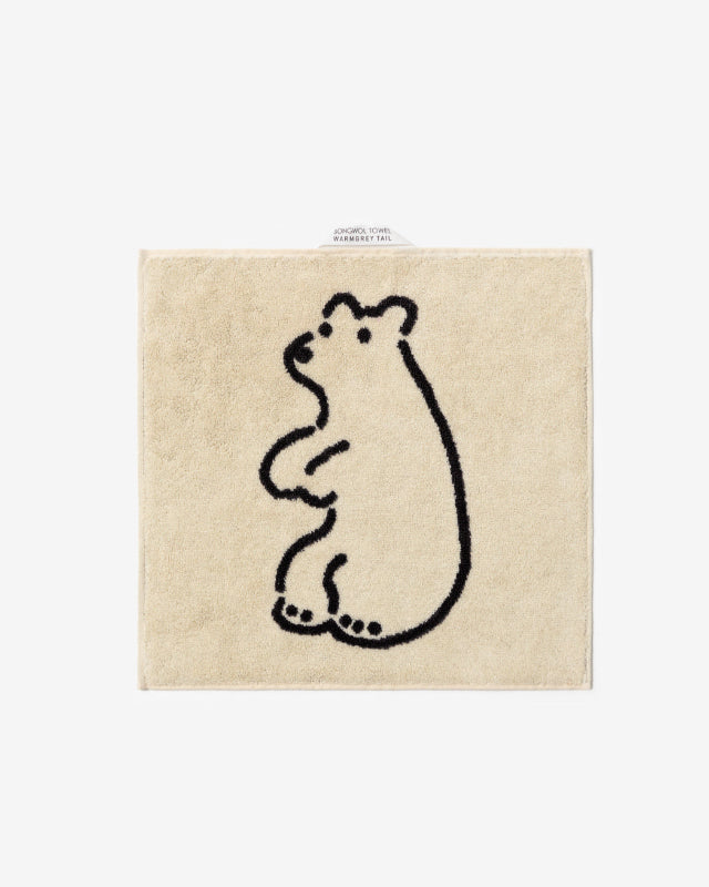 【バーンストア】WARMGREY TAIL / HUGGY BEAR HAND TOWEL - CREAM