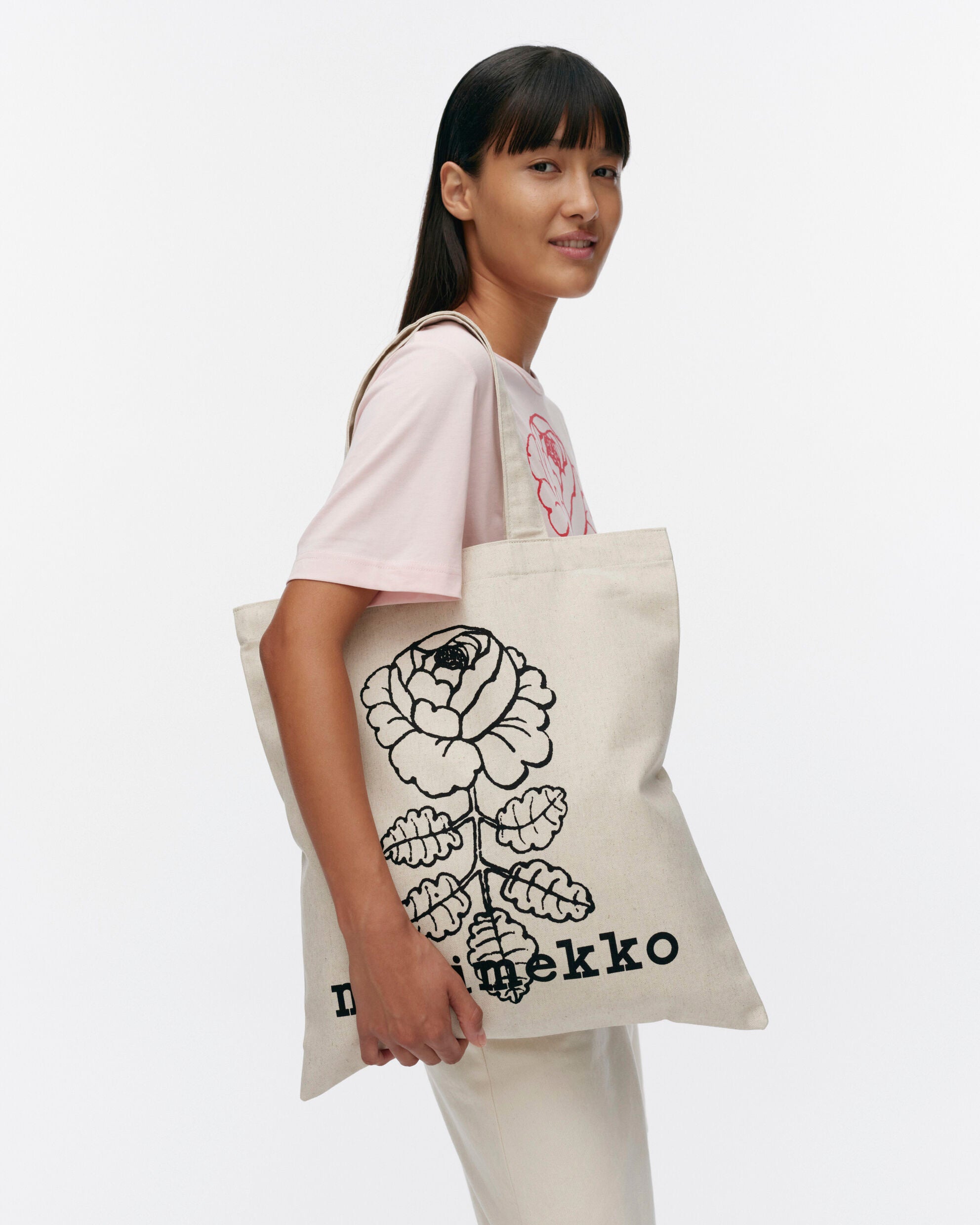【マリメッコ】Kioski Vankka Vihkiruusu Placementトートバッグ 52253694179