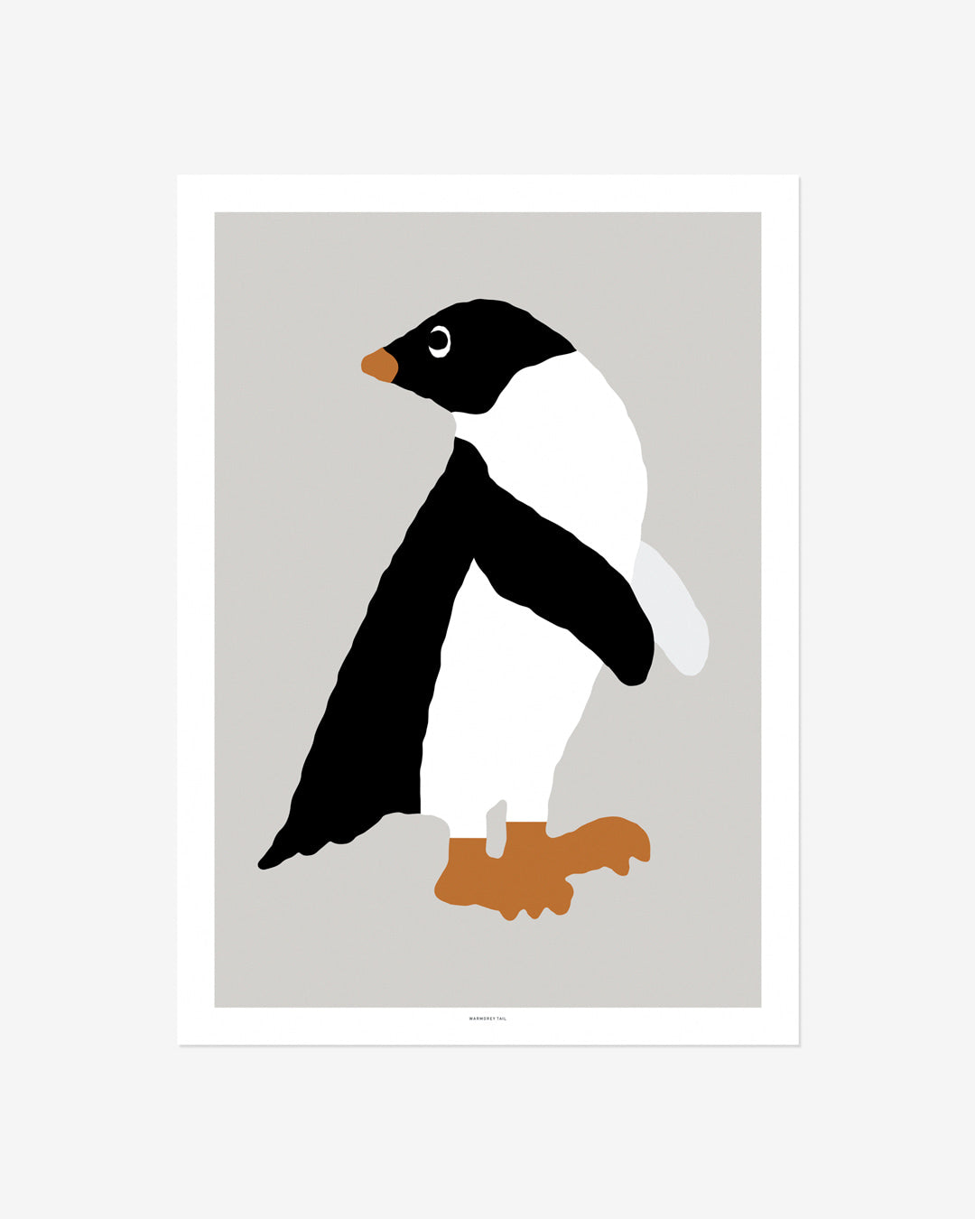 WARMGREY TAIL(ウォームグレーテール)/ ADELIE PENGUIN - GREY POSTER 300mm x 400mm (ポスター単品) 【バーンストア】