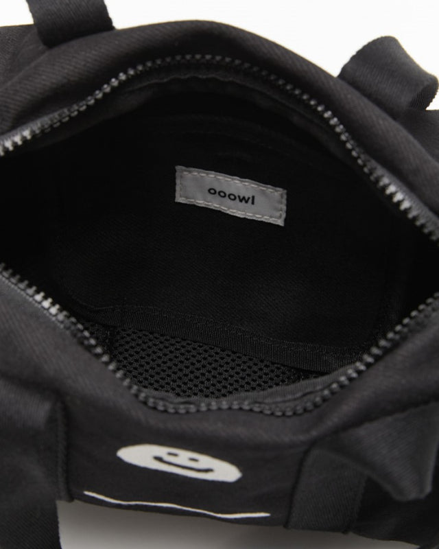 【バーンストア】ooowl / COTTON DUFFLE BAG MINI WE LOVE BLACK