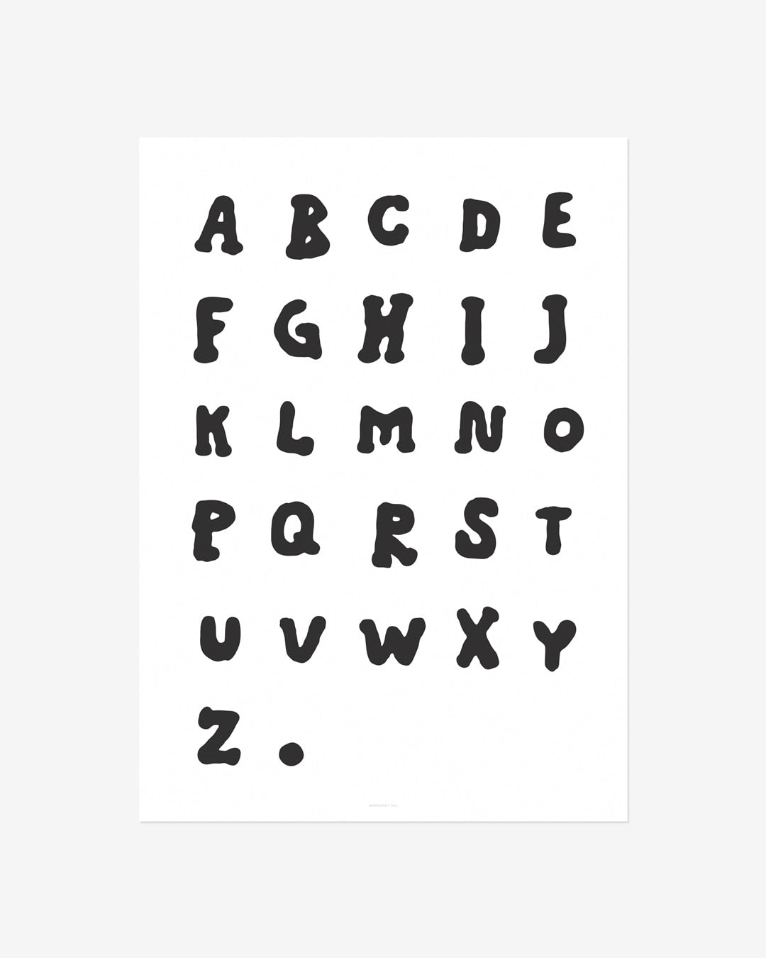 WARMGREY TAIL(ウォームグレーテール)/ ABC LETTERS POSTER 300mm x 400mm (ポスター単品) 【バーンストア】