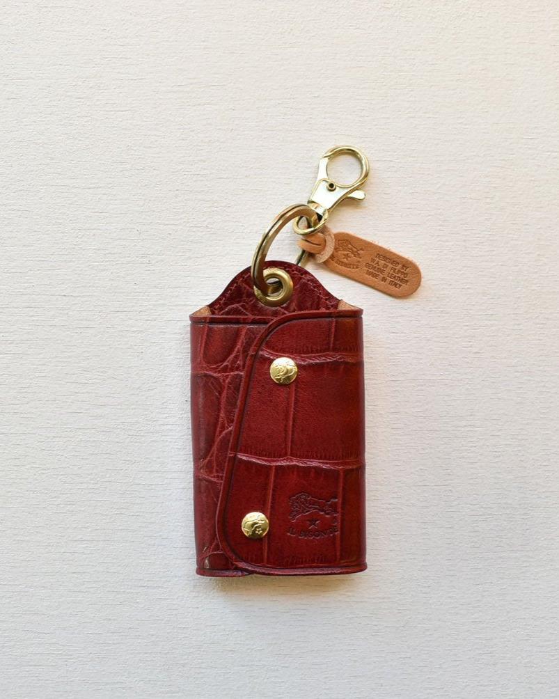 【イルビゾンテ】 クロコエンボスドレザー キーケース 5432409350