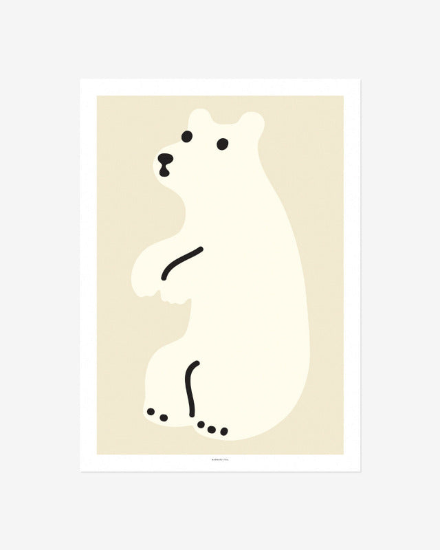 WARMGREY TAIL(ウォームグレーテール)/ HUGGY BEAR - CREAM POSTER 300mm x 400mm (フレーム付き) 【バーンストア】