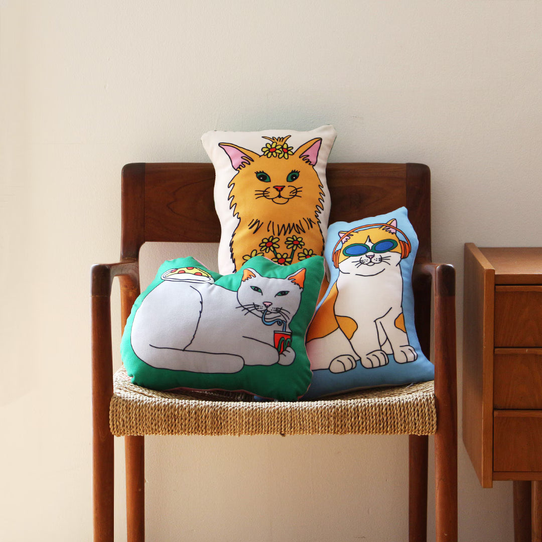 MIDORI KOMATSU(ミドリコマツ)/The Enjoy C&D Club Cushion: クラブ クッション キャット【サラダボゥル】