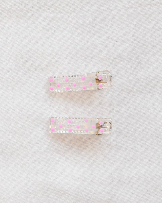 BIB MILK(ビブミルク) / FROST DOTS MINI CLIPS 2PCS クリアピンク 【バーンストア】