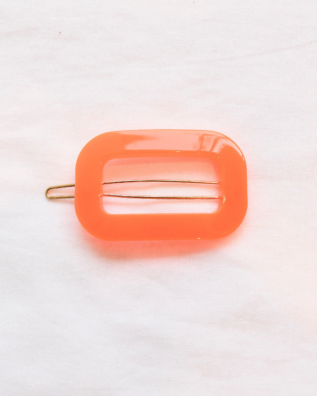 BIB MILK(ビブミルク) / DECORATE HEAD SQUARE FRAME BARRETTE ネオンオレンジ 【バーンストア】