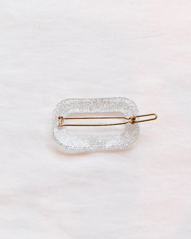BIB MILK(ビブミルク) / DECORATE HEAD SQUARE FRAME BARRETTE グリッターシルバー 【バーンストア】