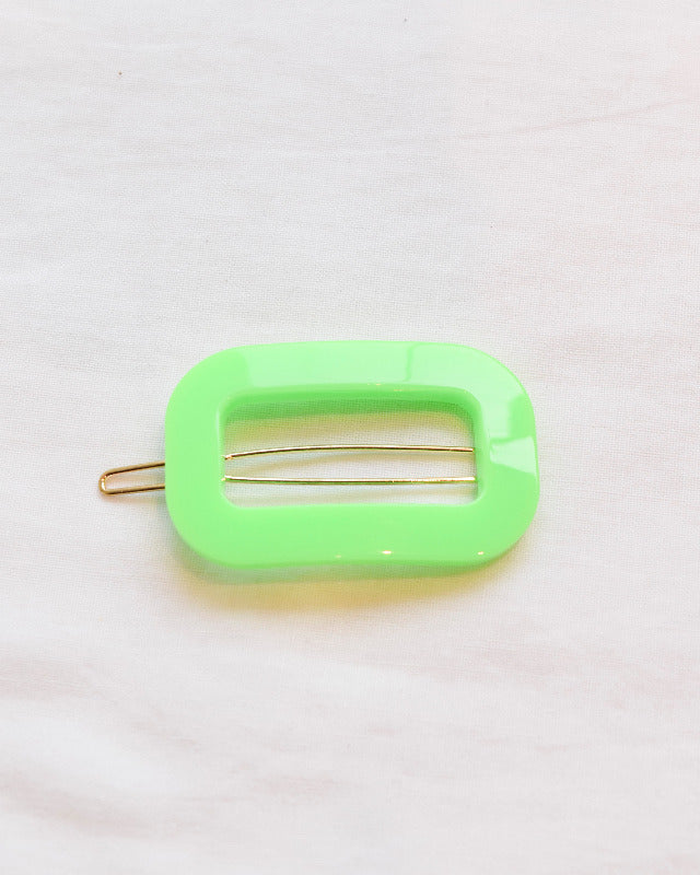 BIB MILK(ビブミルク) / DECORATE HEAD SQUARE FRAME BARRETTE ネオングリーン 【バーンストア】