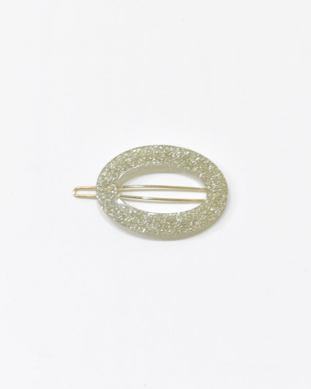 BIB MILK(ビブミルク) / DECORATE HEAD GLITTER OVAL FRAME BARRETTE シャンパン【バーンストア】
