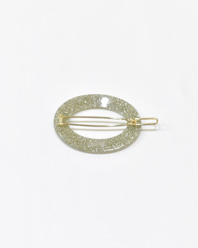 BIB MILK(ビブミルク) / DECORATE HEAD GLITTER OVAL FRAME BARRETTE シャンパン【バーンストア】