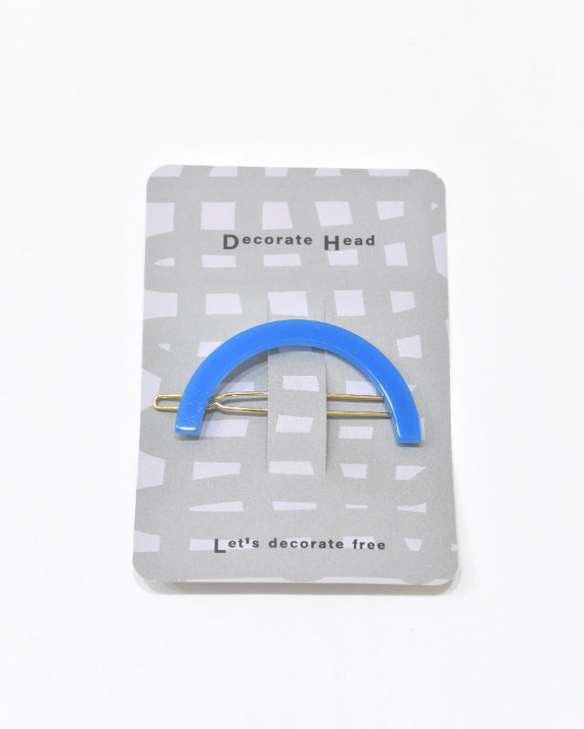 BIB MILK(ビブミルク) / DECORATE HEAD SEMI-CIRCLE BARRETTE ブルー【バーンストア】