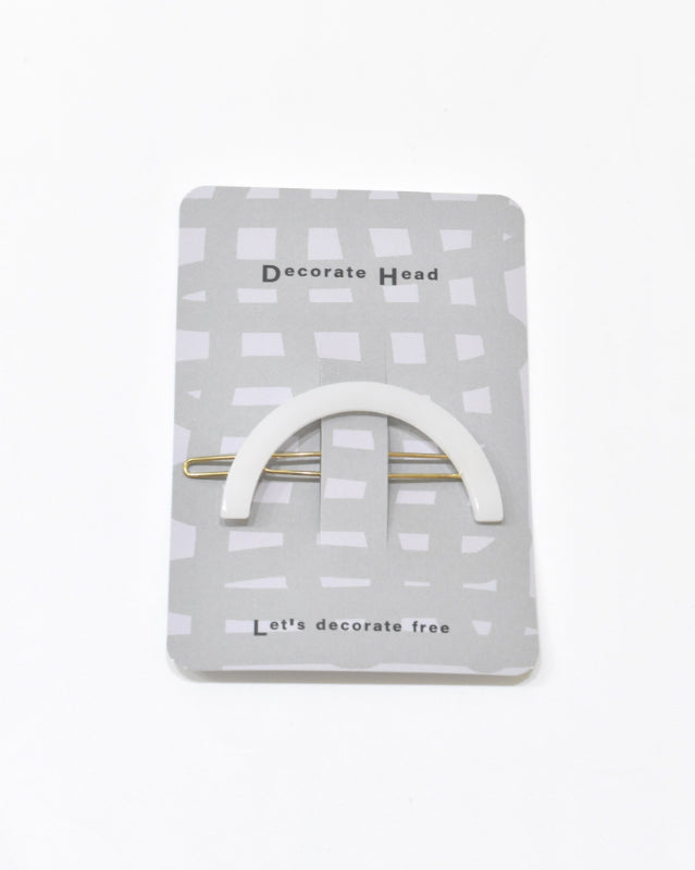 BIB MILK(ビブミルク) / DECORATE HEAD SEMI-CIRCLE BARRETTE ホワイト【バーンストア】