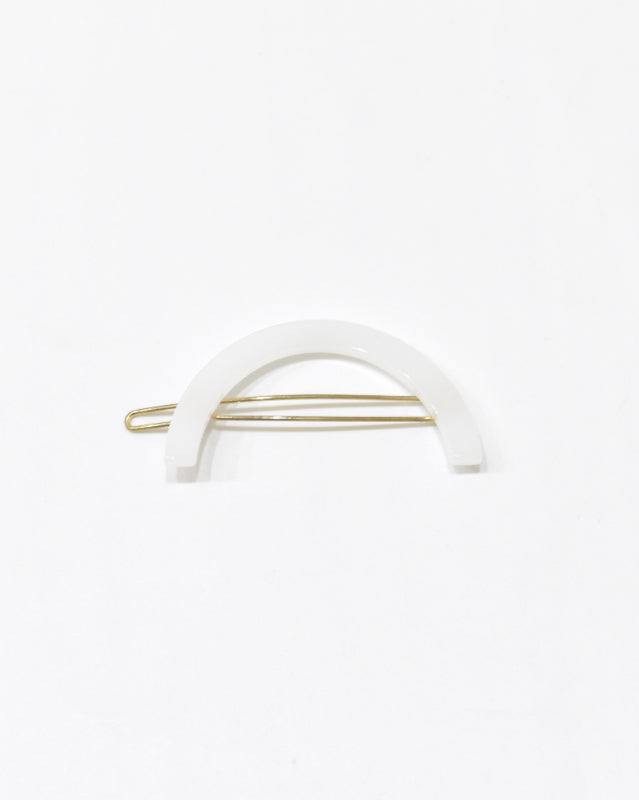 BIB MILK(ビブミルク) / DECORATE HEAD SEMI-CIRCLE BARRETTE ホワイト【バーンストア】