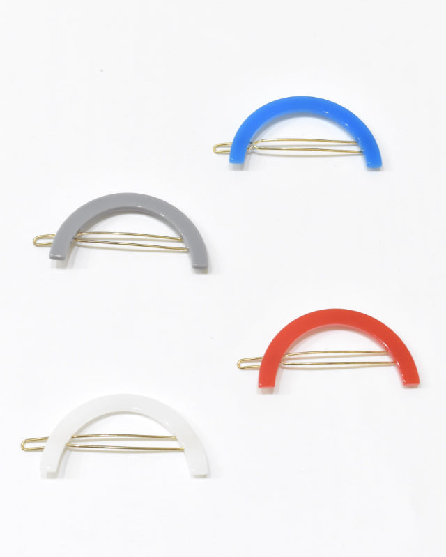 BIB MILK(ビブミルク) / DECORATE HEAD SEMI-CIRCLE BARRETTE ホワイト【バーンストア】