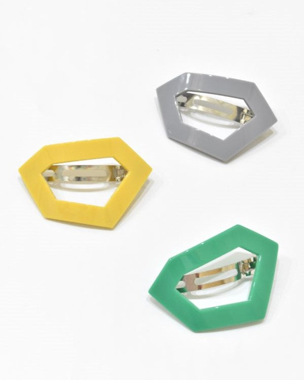 BIB MILK(ビブミルク) / DECORATE HEAD HEXAGON BARRETTE WHITE 【バーンストア】