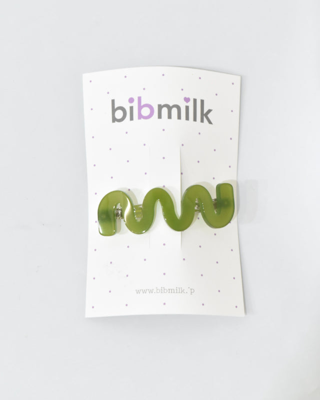 BIB MILK(ビブミルク) / BIBMILK WAVE BARRETTE モスグリーン【バーンストア】