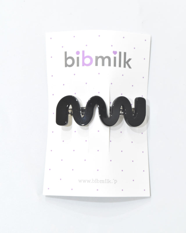 BIB MILK (ビブミルク)/ BIBMILK WAVE BARRETTE ブラック【バーンストア】