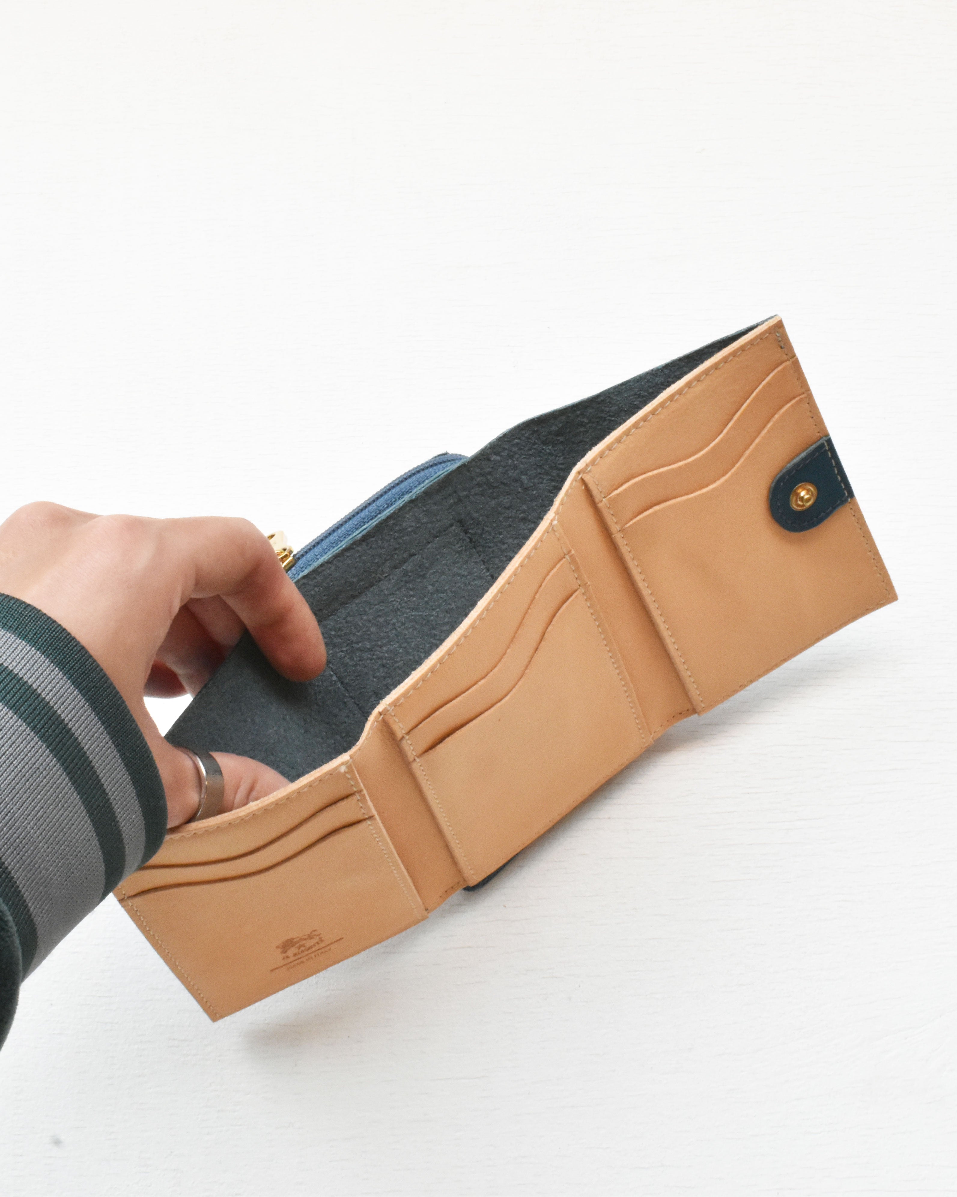 【イルビゾンテ】ヴィンテージ コンビネーションレザー トリフォルドウォレット 54262307441