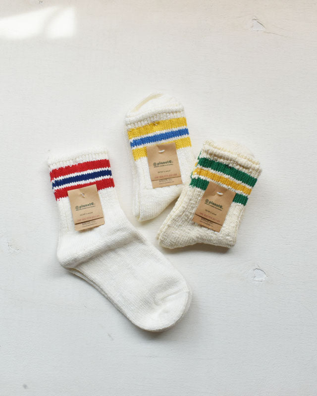 Planet-e(プラネット イー) / Slab Nep Three Line Socks GREEN【バーンストア】