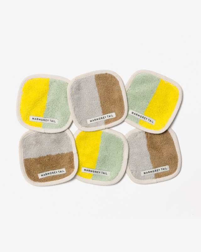 【バーンストア】WARMGREY TAIL / CHECK TOWEL COASTER - SAND YELLOW