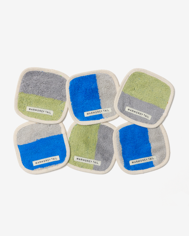 【バーンストア】WARMGREY TAIL / CHECK TOWEL COASTER - KHAKI BLUE