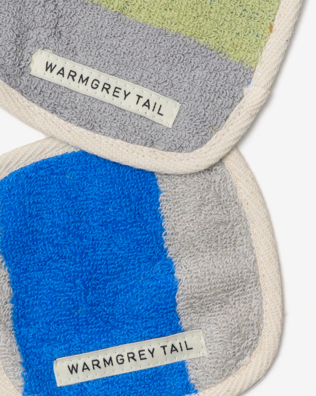 【バーンストア】WARMGREY TAIL / CHECK TOWEL COASTER - KHAKI BLUE