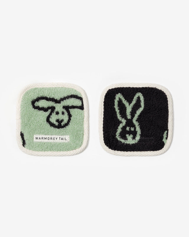 WARMGREY TAIL(ウォームグレーテール)/BUNNY BUNNY TOWEL COASTER - MINT コースター【バーンストア】