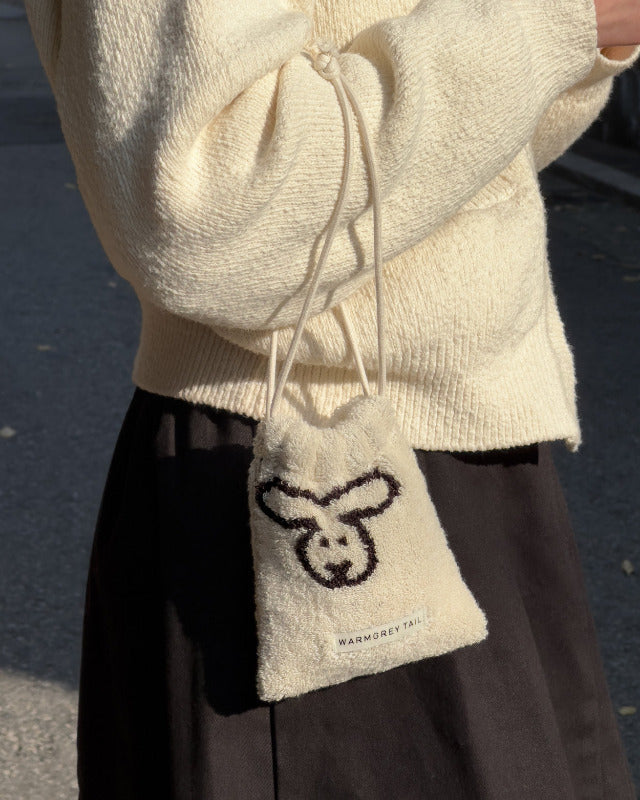 WARMGREY TAIL(ウォームグレーテール)/BUNNY BUNNY TERRY POUCH - CREAM【バーンストア】