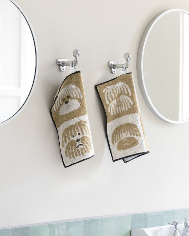 【バーンストア】WARMGREY TAIL / FLUFFY DOG HAND TOWEL - BEIGE
