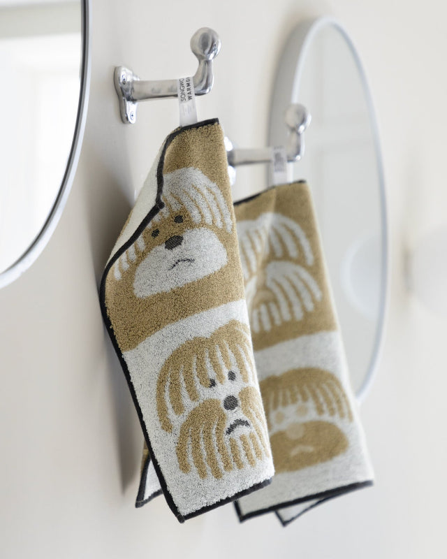 【バーンストア】WARMGREY TAIL / FLUFFY DOG HAND TOWEL - BEIGE