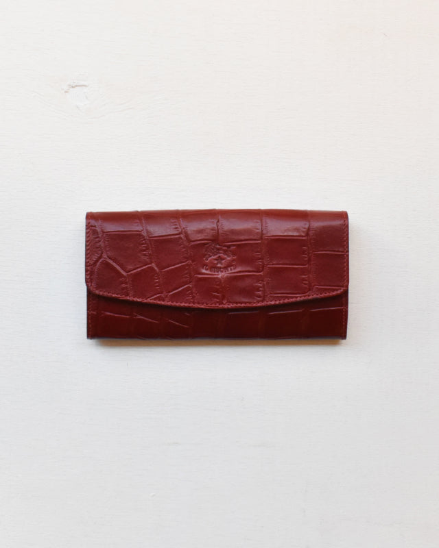 【イルビゾンテ】クロコエンボスドレザー ロングウォレット 54202313140