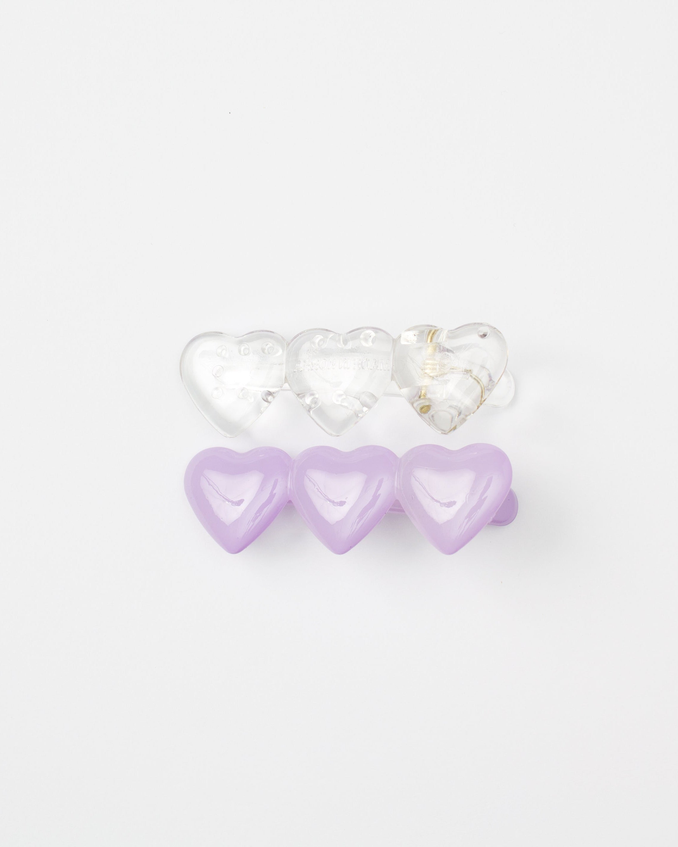 BIB MILK(ビブミルク) / BIBMILK FROST 3HEART CLIP 2PCS クリア×パープル【バーンストア】