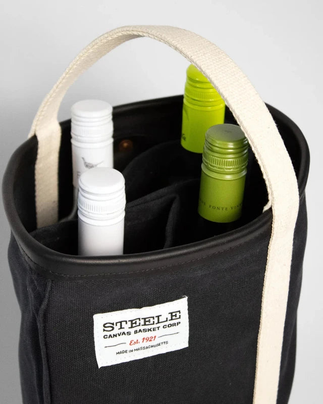 STEELE CANVAS BASKET(スチールキャンバスバスケット) / Wine Tote-Black【バーンストア】