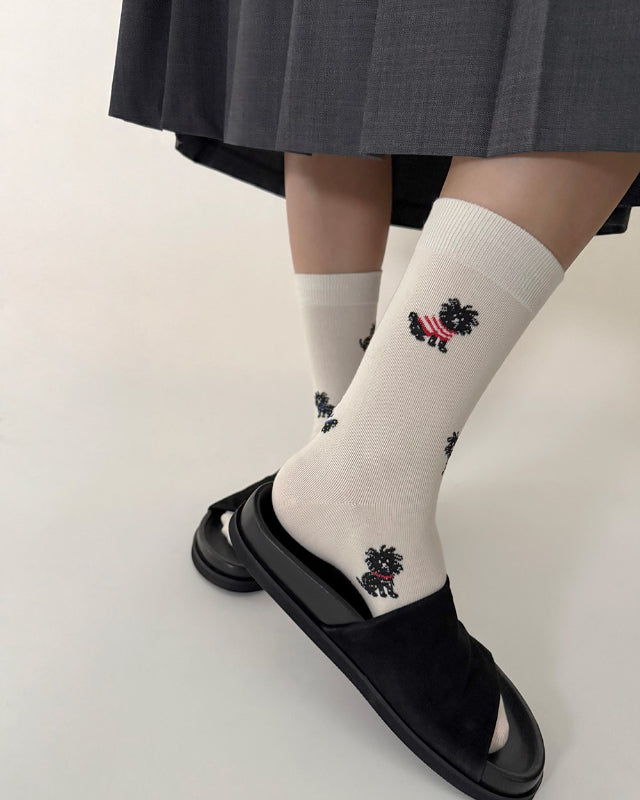 【バーンストア】Bonjour March / Shaggy puppy socks Black
