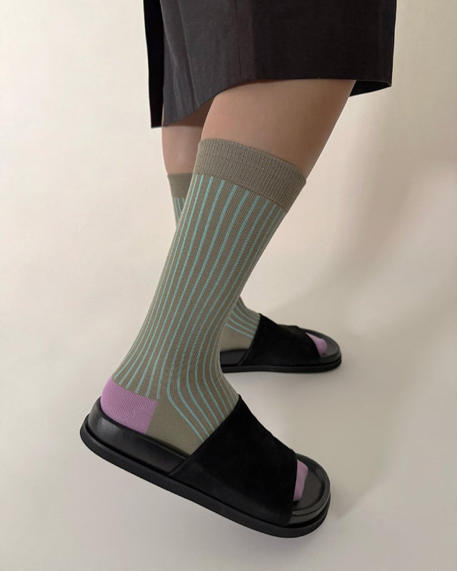 【バーンストア】Bonjour March / Triple rib socks matcha