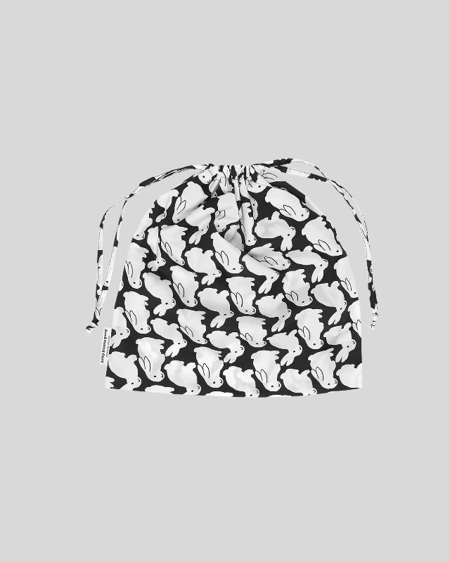 kitty bunny pony(キティーバニーポニー)/ Ripstop Little Black Bunnies Big String Pouch【バーンストア】