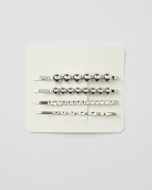 BIB MILK(ビブミルク) / BALL & RHINESTONE SILVER PIN 4PCS 【バーンストア】