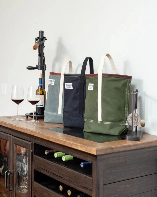 STEELE CANVAS BASKET(スチールキャンバスバスケット) / Wine Tote-Olive【バーンストア】