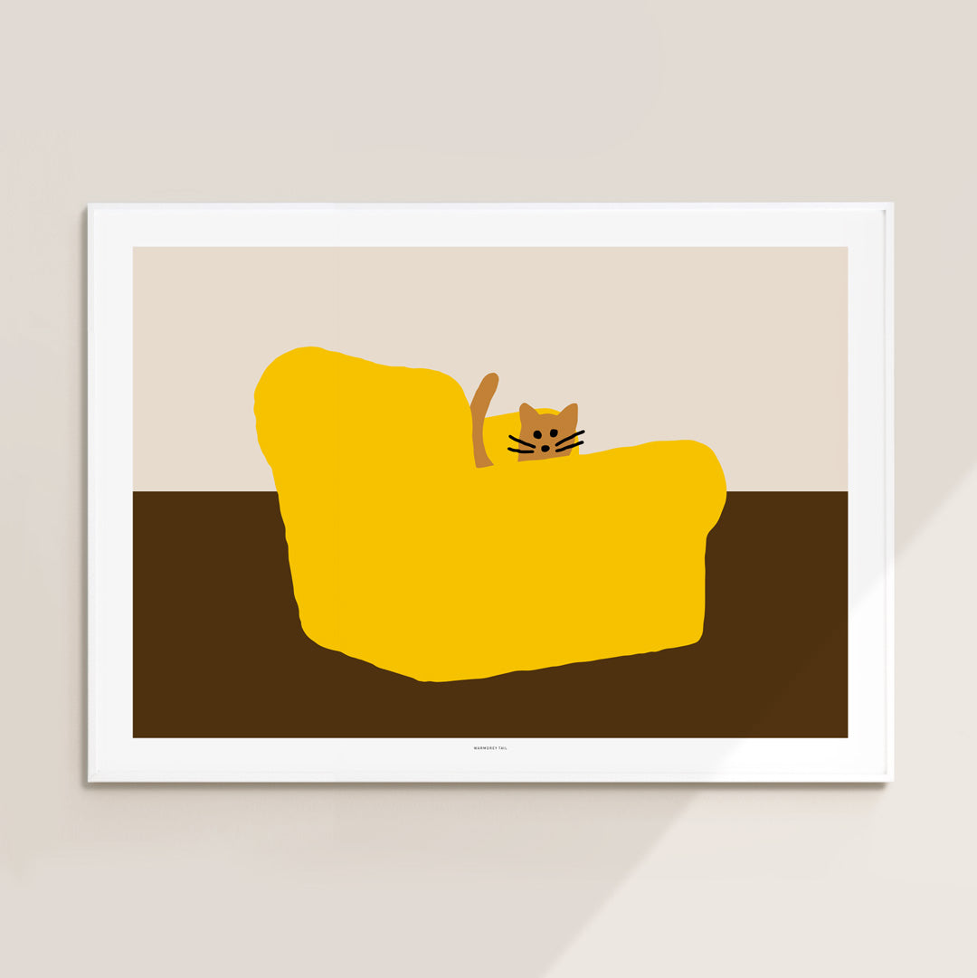 WARMGREY TAIL(ウォームグレーテール)/ ARMCHAIR - YELLOW POSTER 500mm x 700mm (フレーム付き)【バーンストア】
