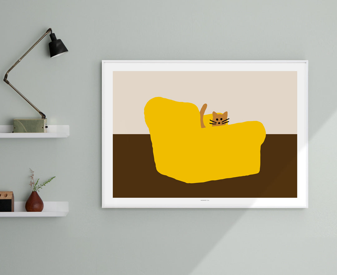 WARMGREY TAIL(ウォームグレーテール)/ ARMCHAIR - YELLOW POSTER 500mm x 700mm (フレーム付き)【バーンストア】