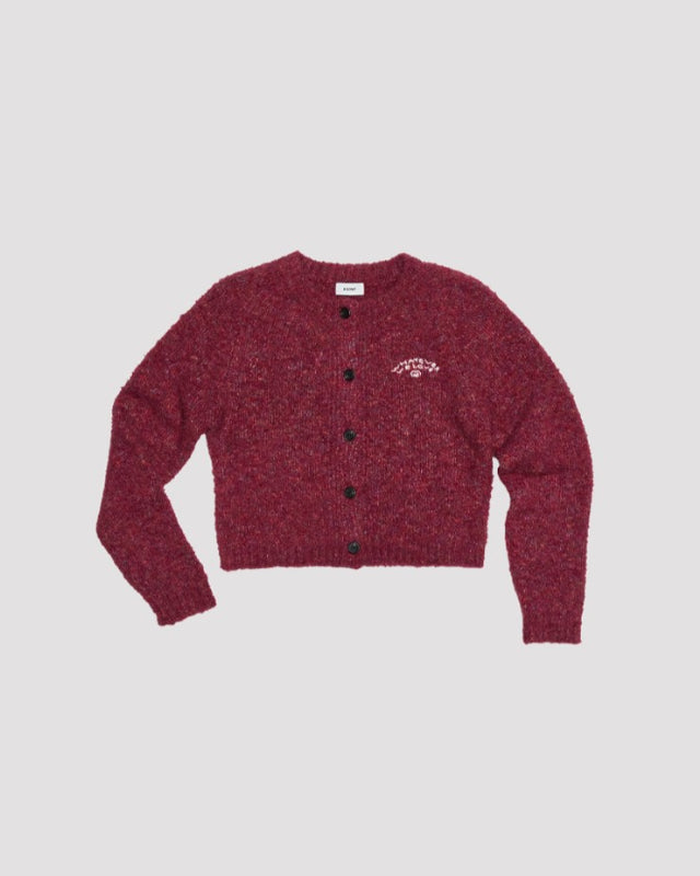 【バーンストア】ooowl / BOUCLE KNIT CARDIGAN BURGUNDY