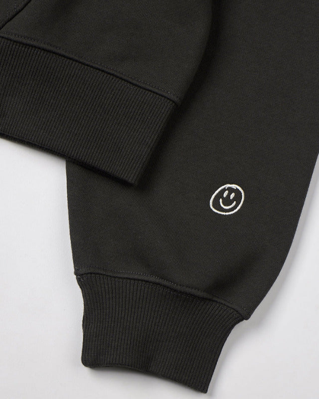 【バーンストア】ooowl / CROP 2WAY HOOD ZIP UP LOVE CHARCOAL