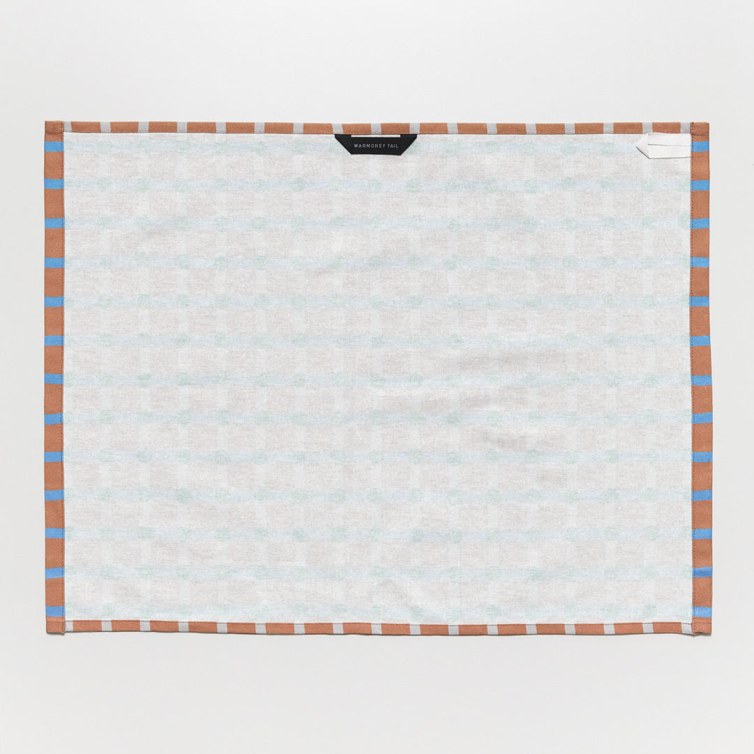 【バーンストア】WARMGREY TAIL / DOT CHECK KITCHEN CLOTH - GREEN ON BRICK キッチンクロス
