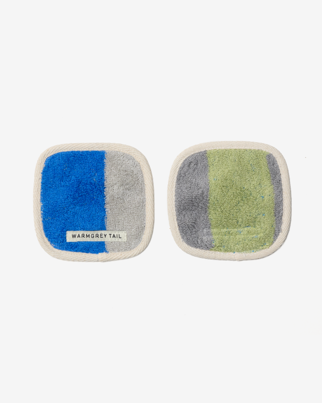 【バーンストア】WARMGREY TAIL / CHECK TOWEL COASTER - KHAKI BLUE