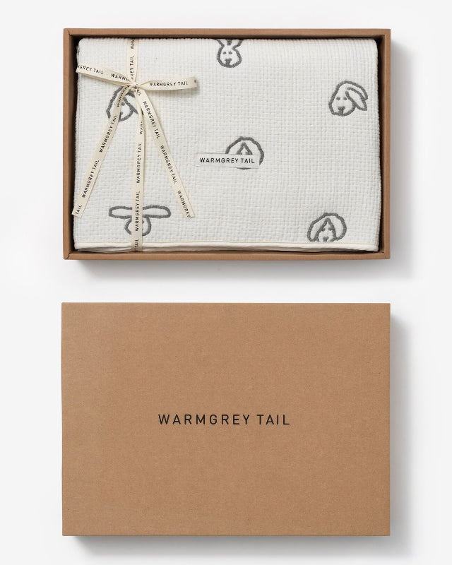 WARMGREY TAIL(ウォームグレーテール)/ BUNNY BUNNY COTTON MODAL BLANKET - SOFT YELLOW【バーンストア】