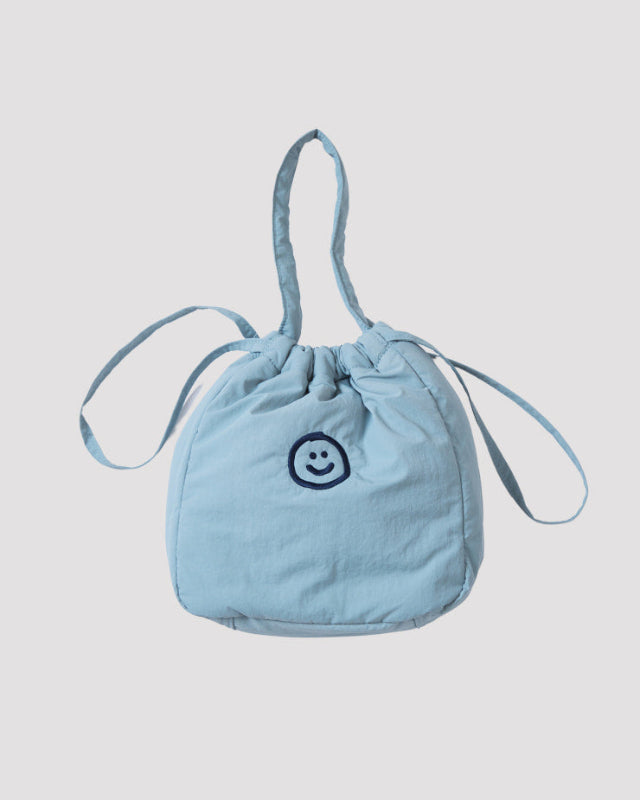 【バーンストア】ooowl / PADDING BUCKET BAG HAPPY LOVE BULUE