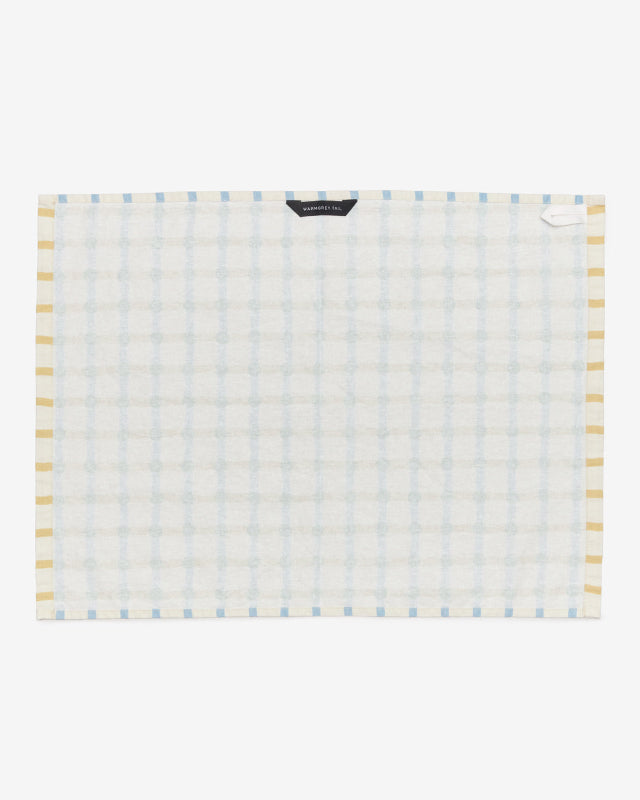 【バーンストア】WARMGREY TAIL / DOT CHECK KITCHEN CLOTH - GREEN ON BEIGE キッチンクロス