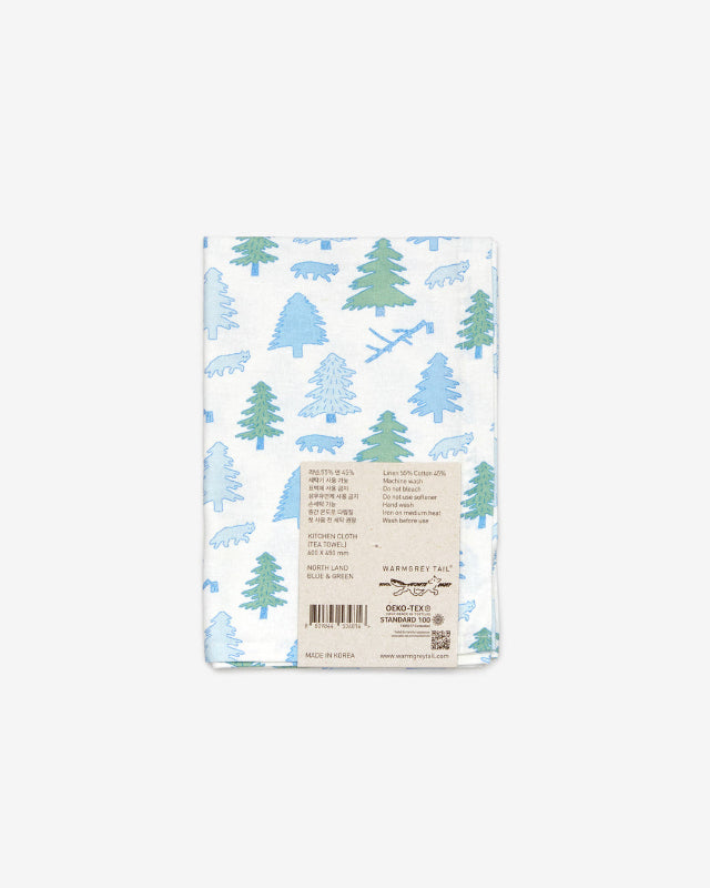 【バーンストア】WARMGREY TAIL / NORTH LAND KITCHEN CLOTH - BLUE & GREEN キッチンクロス
