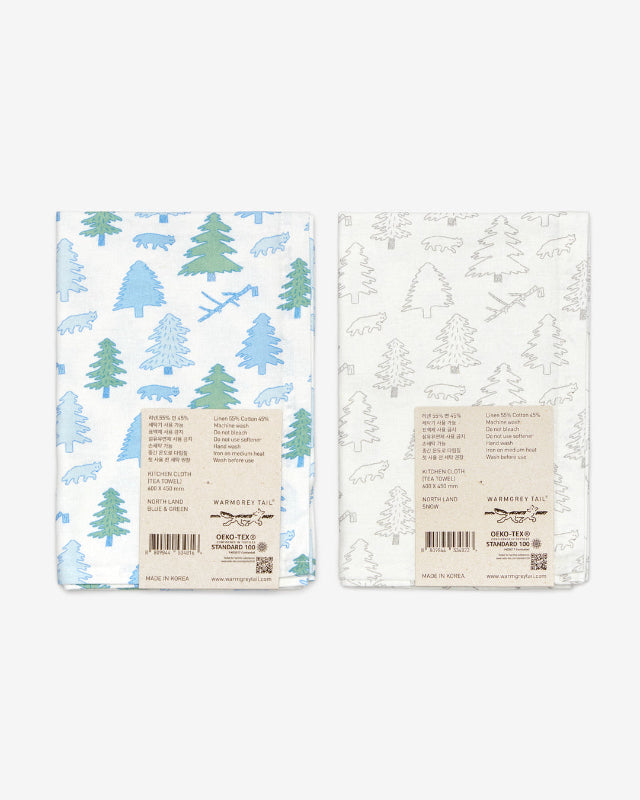 【バーンストア】WARMGREY TAIL / NORTH LAND KITCHEN CLOTH - BLUE & GREEN キッチンクロス