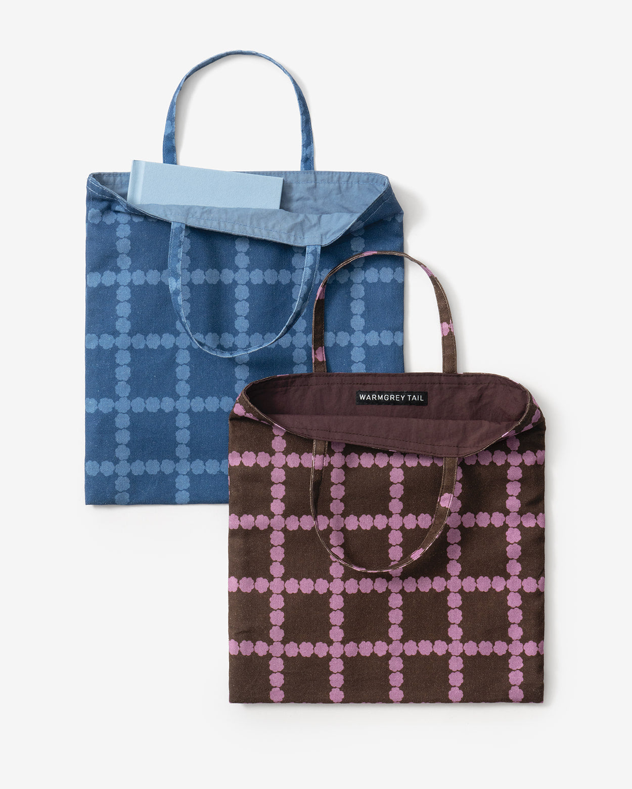 WARMGREY TAIL(ウォームグレーテール)/ BLOSSOM CHECK MINI BAG - DENIM BLUE【バーンストア】
